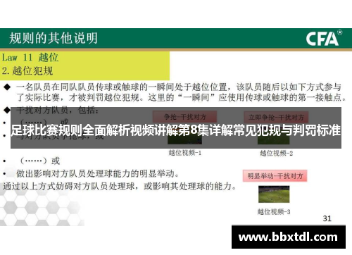 足球比赛规则全面解析视频讲解第8集详解常见犯规与判罚标准